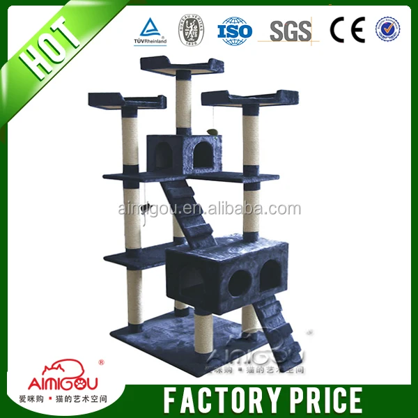 15 YEARS FACTORY best sale sisal cattree / plush cat condo