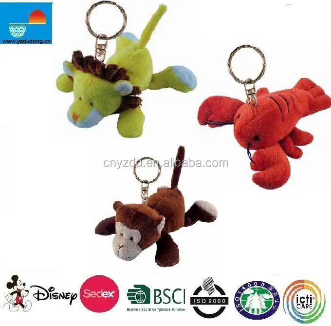 plush keyring/stuffed animal keyring/cheap soft plush animal keyring toy