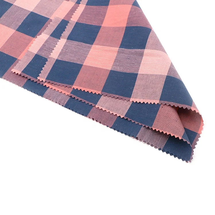 88%Cotton12%linen gingham plain yarn dyed fabric