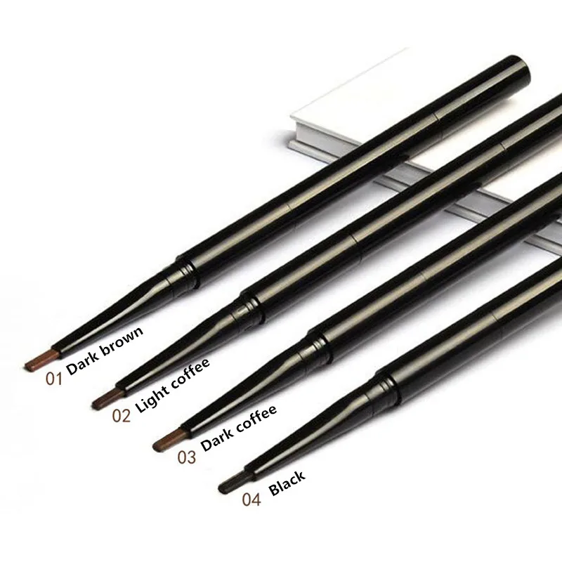 Wholesale Double-Headed Automatic Eyebrow Pencil Pen Waterproof Natural-Look Stick Style Eye Brow Brush Makeup in 4 Colors