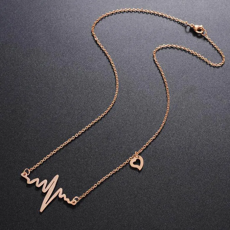 China stainless steel jewelry wholesale ECG pendant necklace luxury jewelry