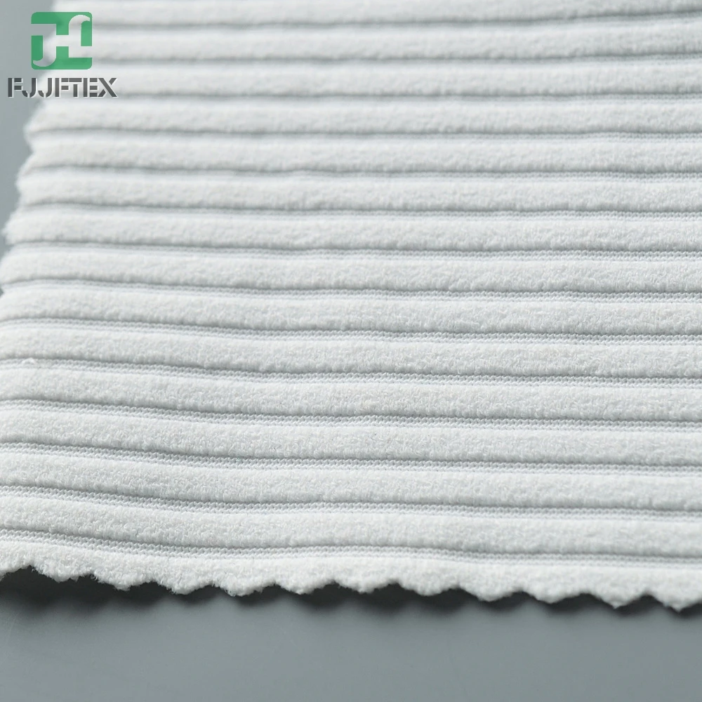 Stretch ottoman ribbed 88 polyester 12 elastane knit fabric for swimwear