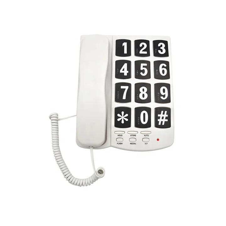 Guangdong Nice Design Hearing Aid Compatible Function Big Key Button Fixed Telephone for Office and Home Use