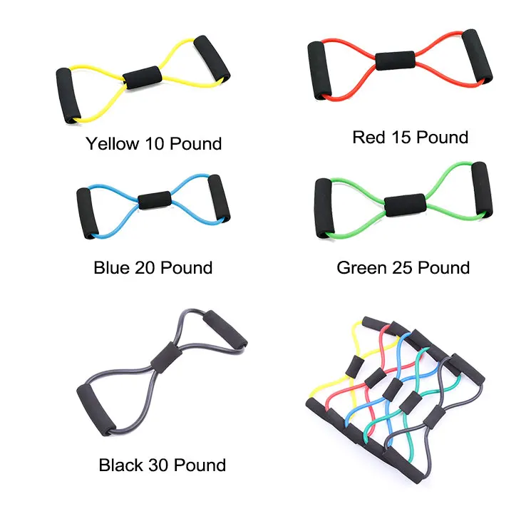 colorfully workout bands resistance bands stretch rope 8 shaped elastic tension rope chest expander for yoga pilates sport fitne