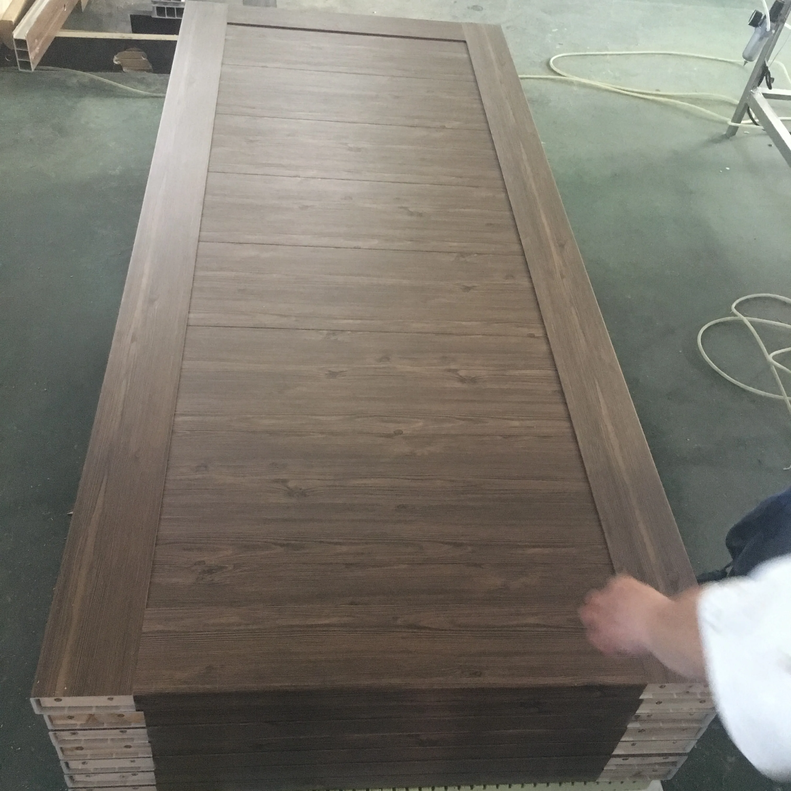 pvc laminate Hollow Core WPC Wooden plastic waterproof Door Design wpc assembly door