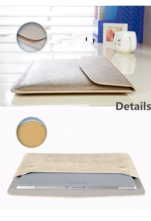 PU Leather Waterproof Laptop Sleeve Bag for NoteBook With Magnet Closure