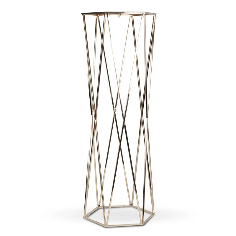 Rose Gold 100cm Tall Flat Pack Wedding Table Decorations Tall Metal Centerpiece Stands