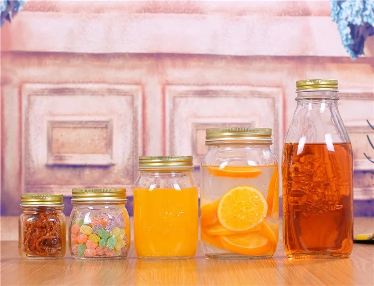
Round Shape Clear Carved Storage Glass Honey Jar Mason Jar With with screw top lid 