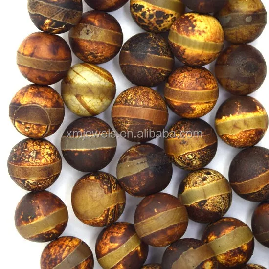 
Rustic Agate Round Gemstone beads 10mm Tibetan Tribal DZI beads 
