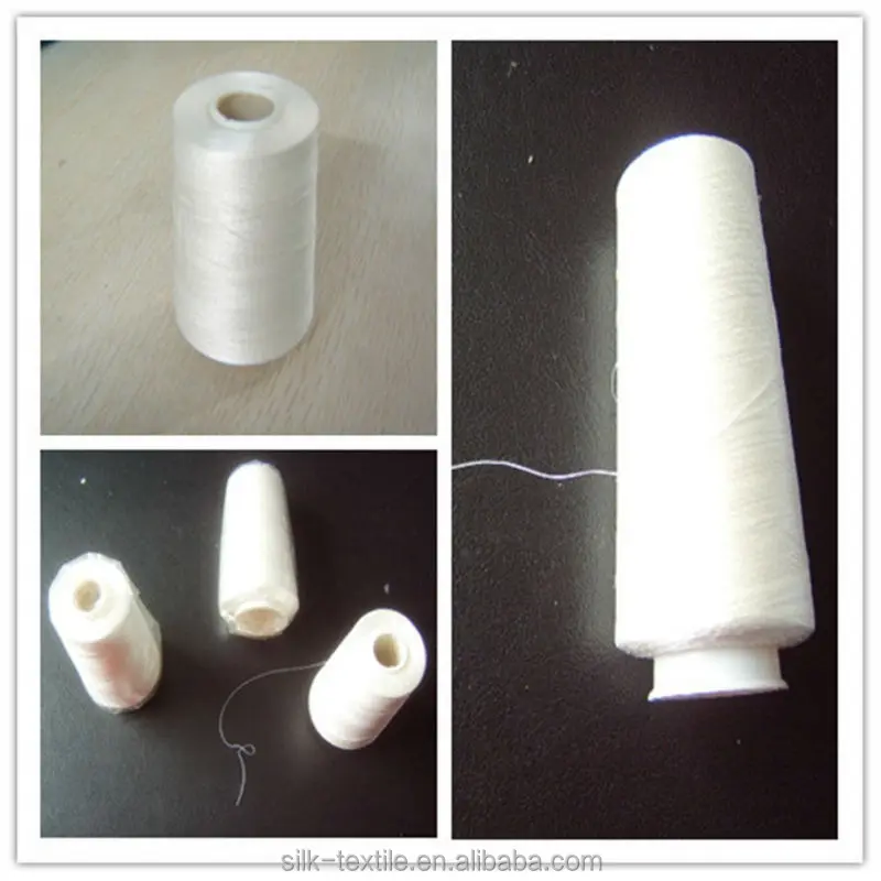 
20/22D 100% raw silk yarn for machine and hand sewing work 