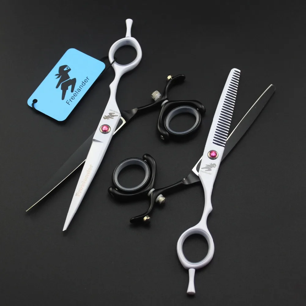 Freelander Color Paint 6.0 inch hairdressing scissors Flat shears Dental scissors 720 degrees Rotary handle Multi-color optional