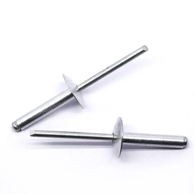 Large Flange Aluminum Blind Rivet Self-Plugging Open End Decorating Fastener Nails Pop Rivets Core Pulling Rivets