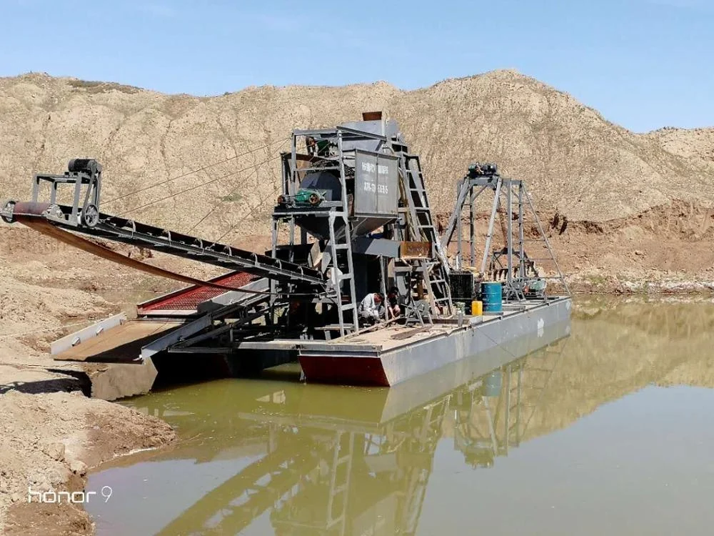 200m3/hour & dredge depth 25m  chain bucket gold dredger for sale