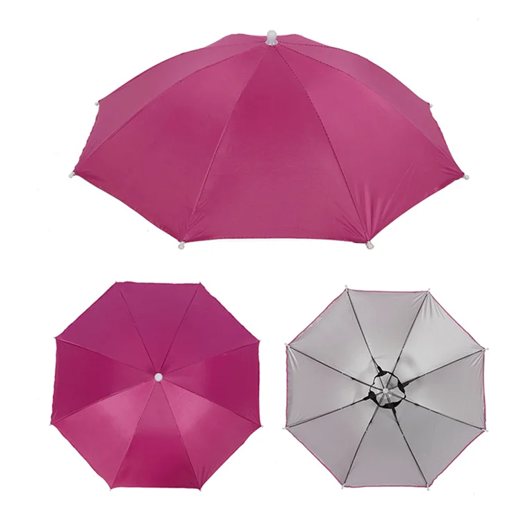 Customized hands Free Funny Rainbow Umbrella Hat for Adults and Kids