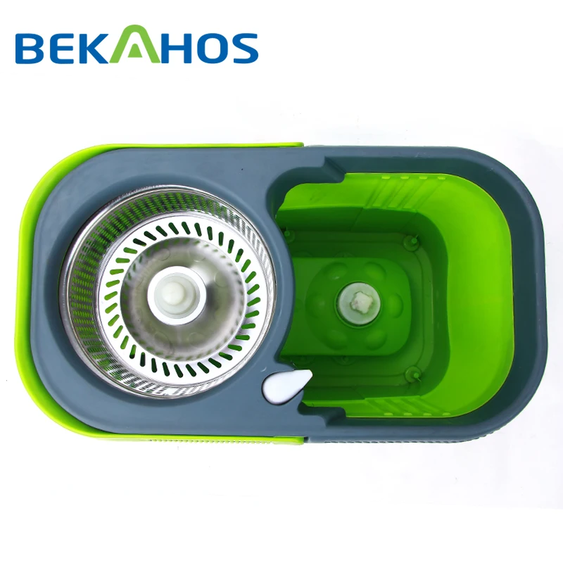 Bekahos Auto mop spin pole mop magic mop square bucket green color new product 2018