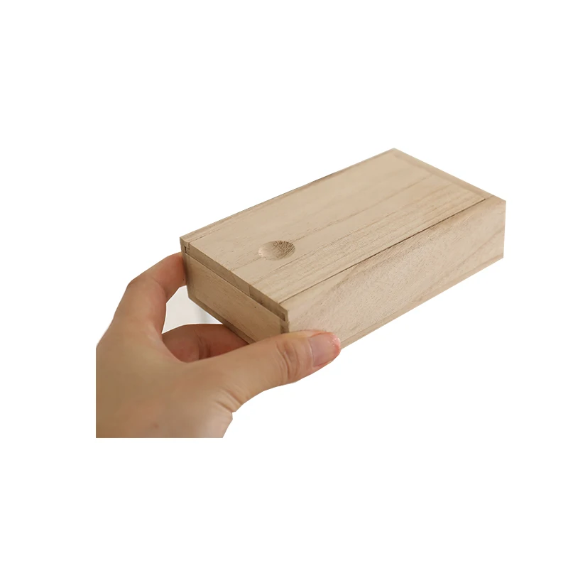 
High quality material practical handmade pan custom packaging small wooden slide lid gift box 