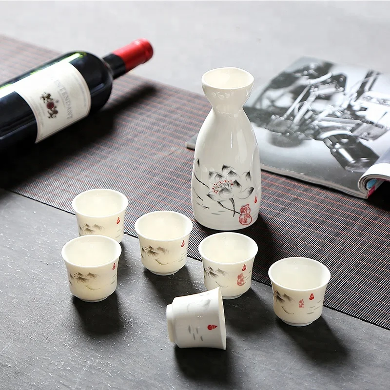 Customized Logo Ceramic Wine Set, Japanese Style Sake Set Gift
