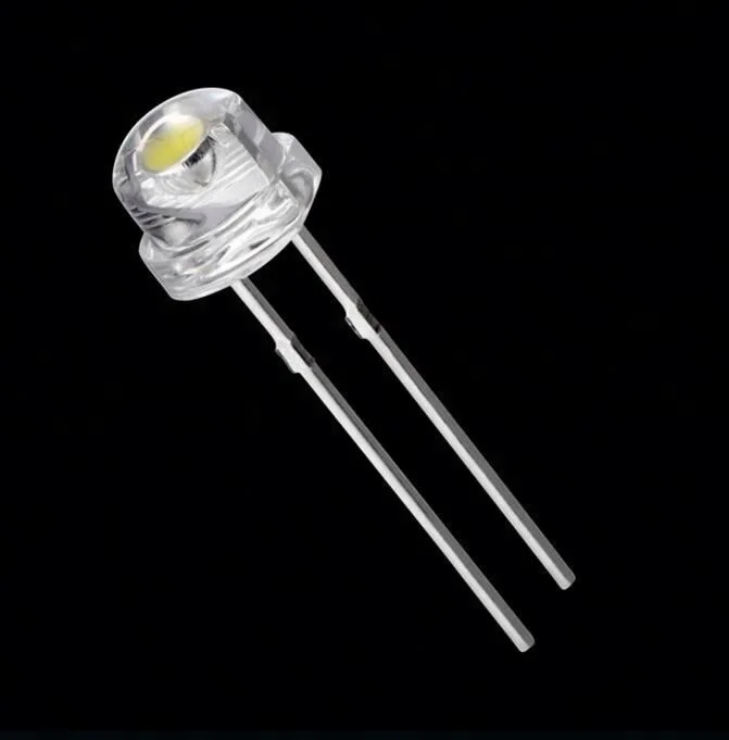 white light strawhat led diode 5mm