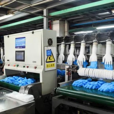 China top latex surgical medical glove production line process with automatic stripping machine