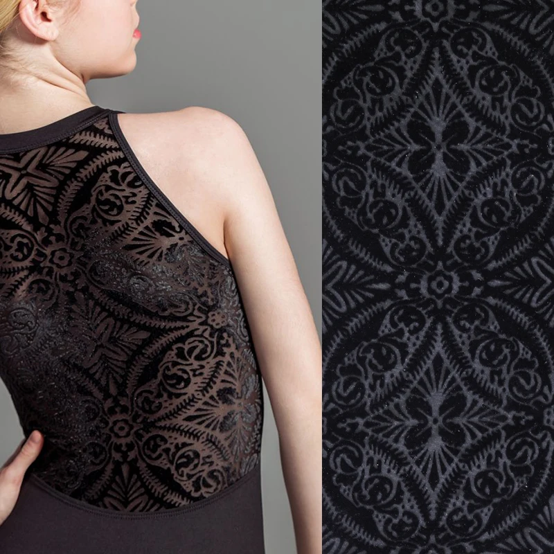 2020 Shaoxing нового модного дизайна, контактные линзы, на заказ 4 способа Джерси выгорания бархатная эластичная ткань для платья одежды