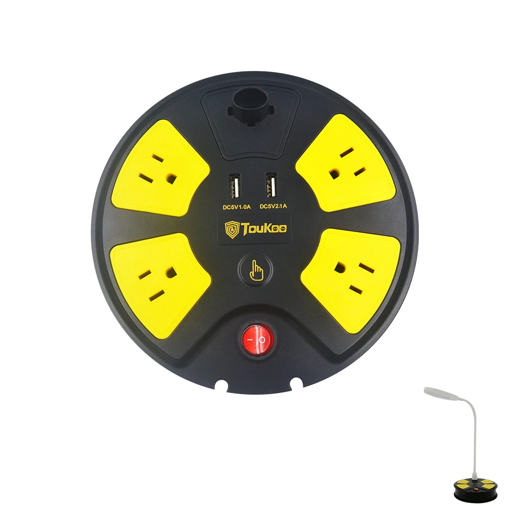 Настольная лампа с сенсорным управлением, 4 розетки, удлинитель, 2 USB-порта для зарядки, подходит для спальни, гостиной, офиса