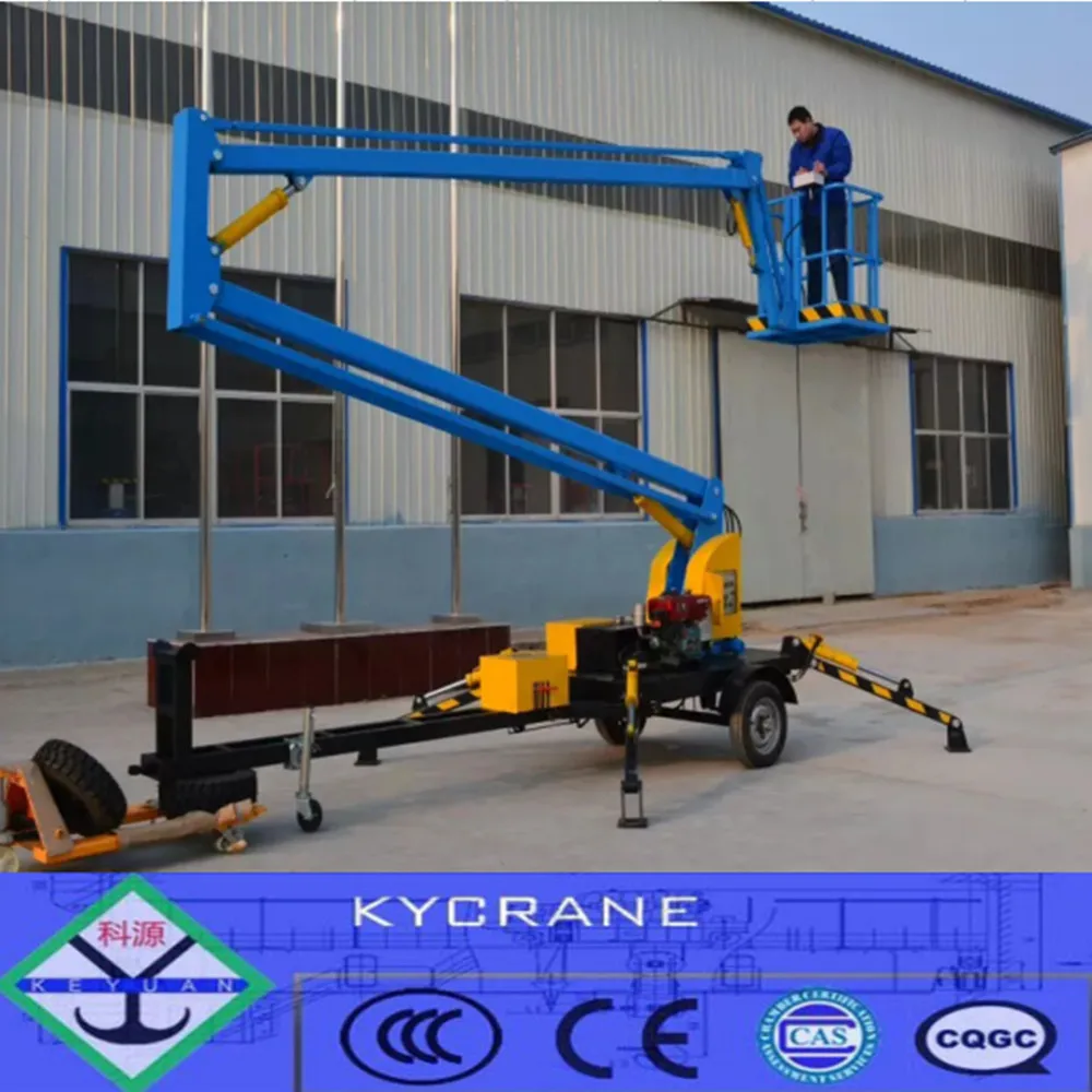 
14m hydraulic towable boom lift trailer mounted used for cherry picker 
