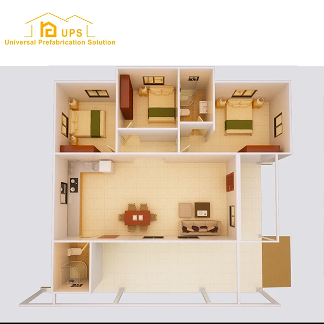 Germany Designed Prefabricated House with 3 Bedrooms and Ce Certificated