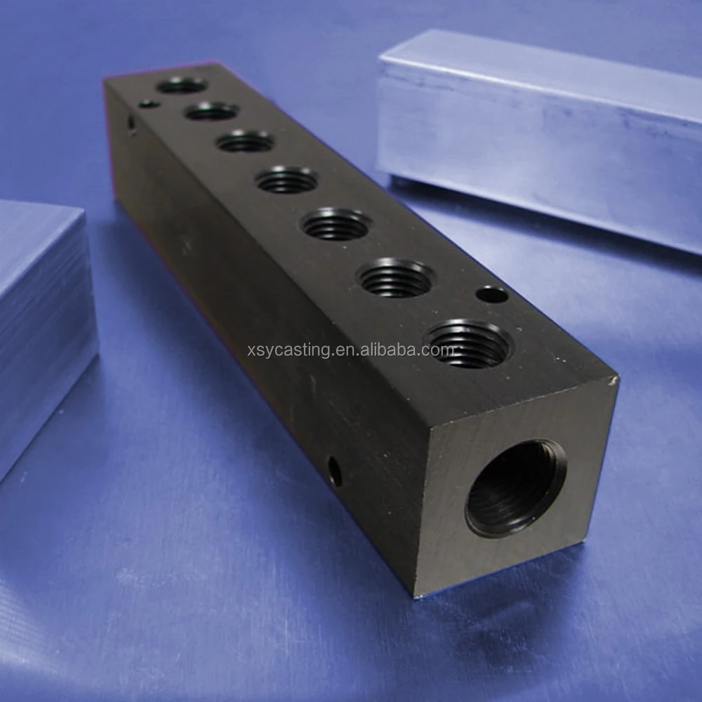 CNC Lathe Pneumatic Air Flow Aluminum Manifold Block Splitter
