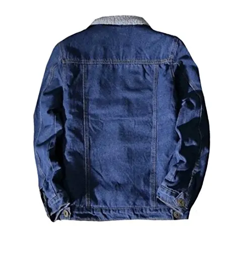 
Wholesale Cool streetwear fashion men softshell windbreaker jean custom denim fleece jacket 