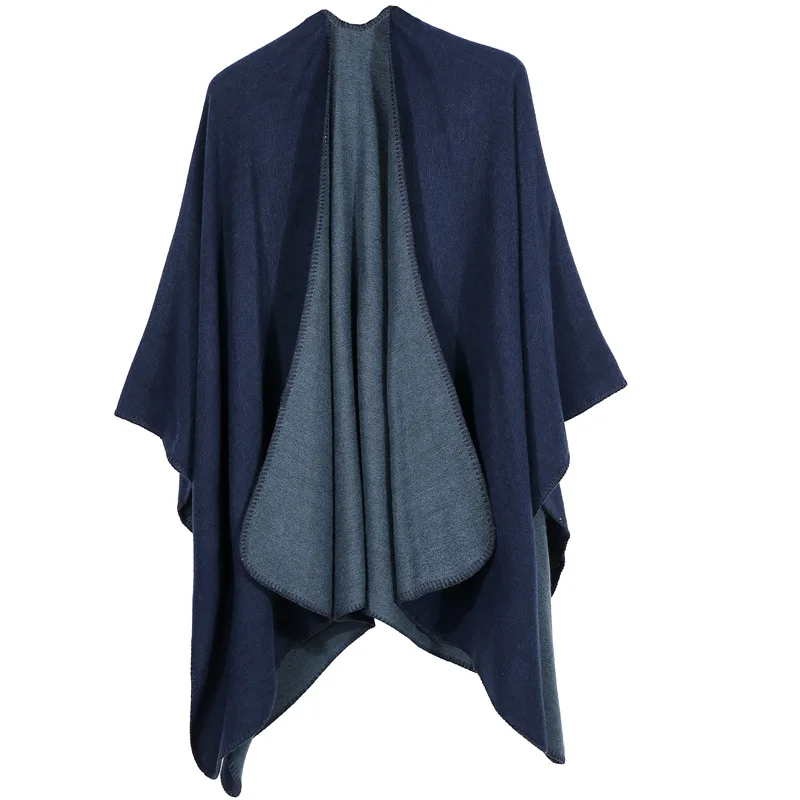 
2018 new girls fashion tassel poncho wraps kashmir solid color wool shawl scarf 