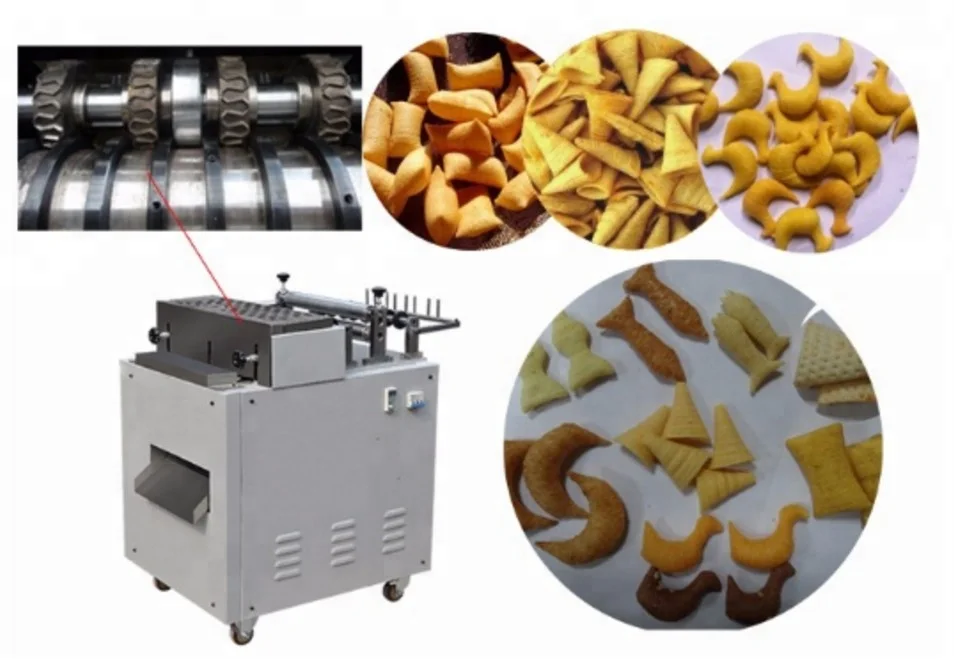 
Fried wheat corn flour salad bugles chip snack making machinery line 