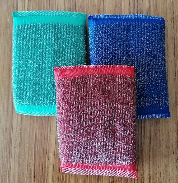 whole colorful yarn dish scrubber for kitchen washing   Stainless Steel Wool Scrubber kitchen cleaning sponge scourer