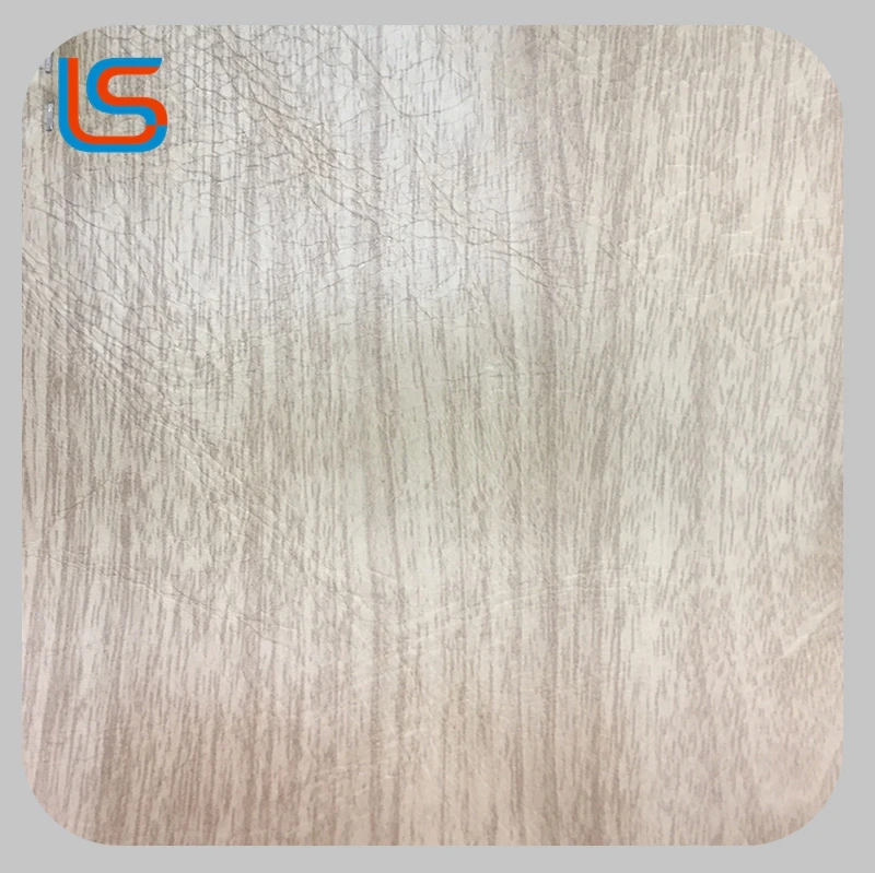 
2020 hot sale 1.0mm thickness looped terry fabric backing two tones antique finish wood grain pvc sofa artificial leather 