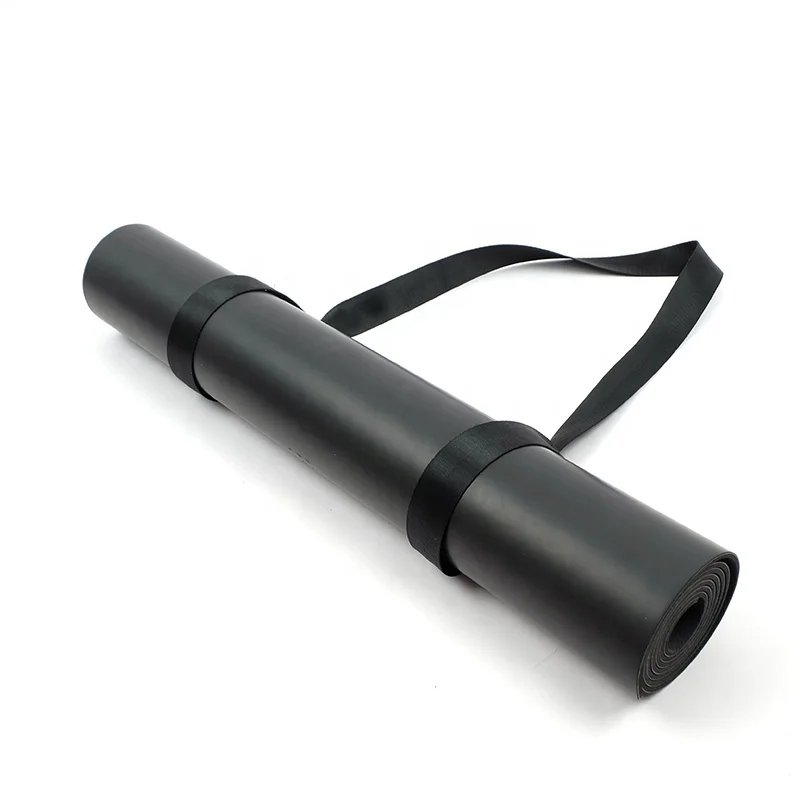 Lalaland good quality eco natural non slip pu surface rubber yoga mat 1inch thick rubber yoga mat with yoga mat strap