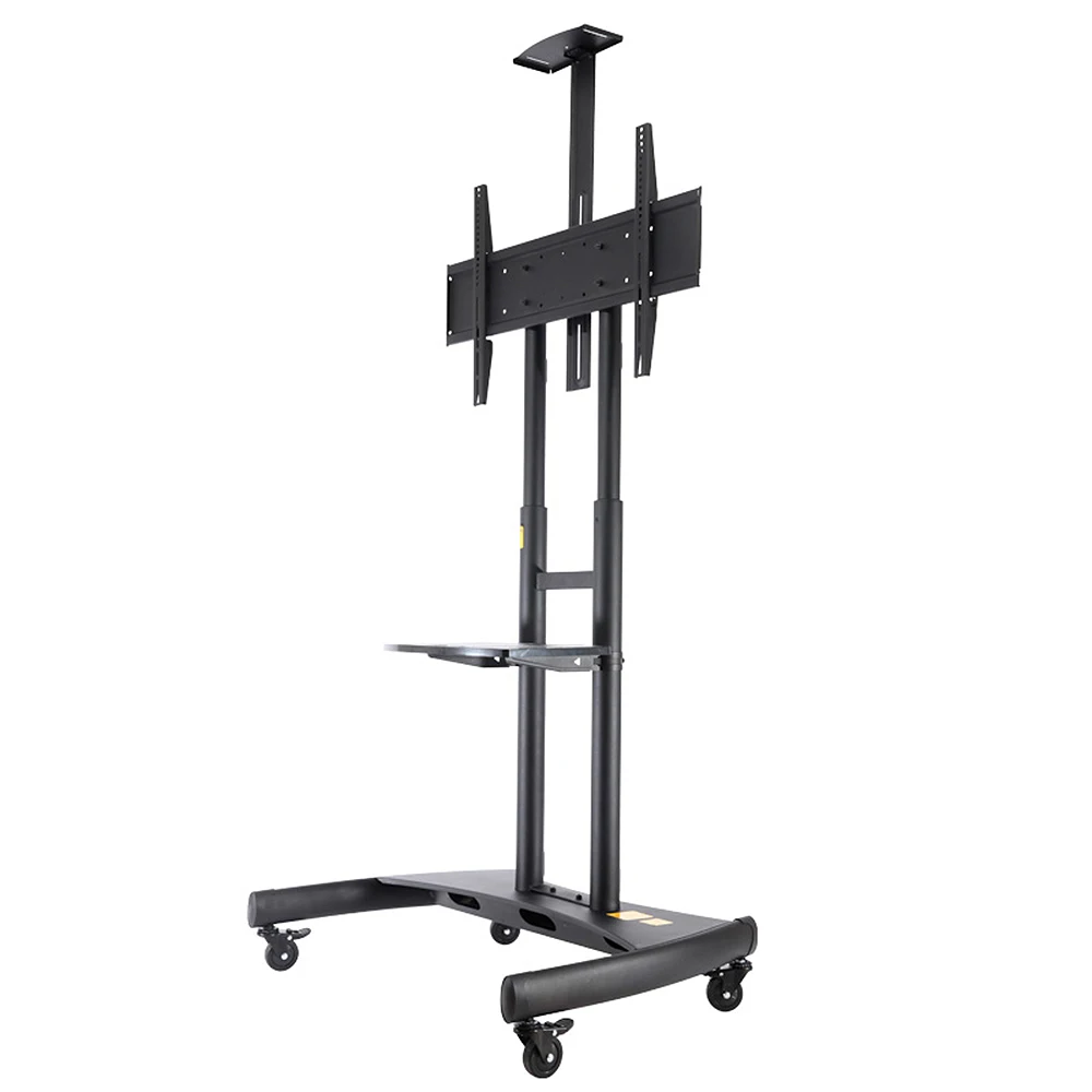 TV Cart Stand Monitor Mount Bracket with DVD Player Shelf for 55-80 Inch Screen Size