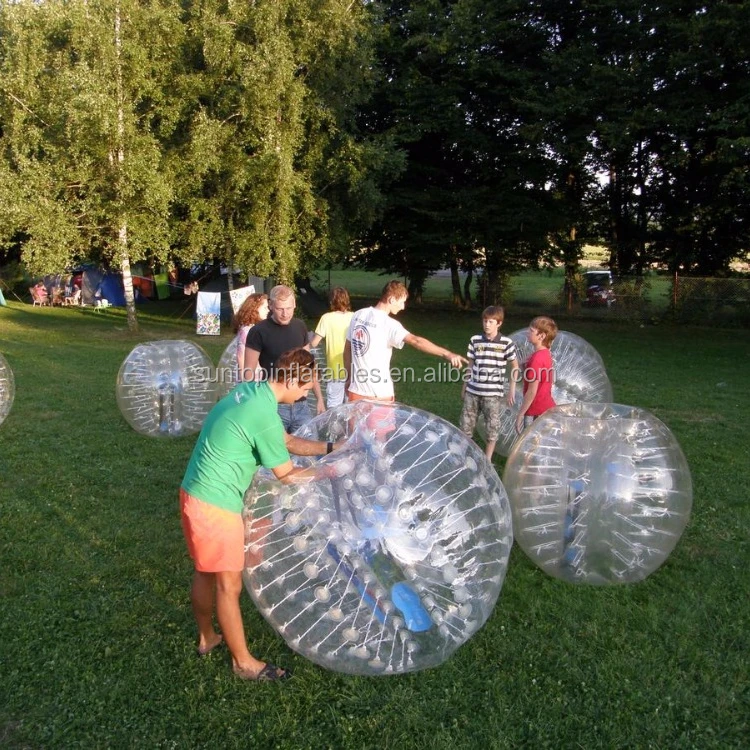 Hot Selling Adult TPU / PVC Body Zorb Bumper Ball Suit Inflatable Bubble Football Soccer Ball With Colored Dots