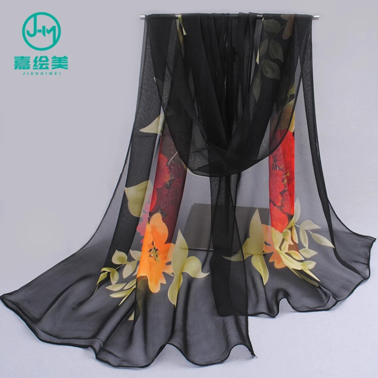 High Quality Chiffon Georgette Shawl ,thin Printed Chiffon Scarf Wear Decoration Custom Colours Can Customize Accept Customized