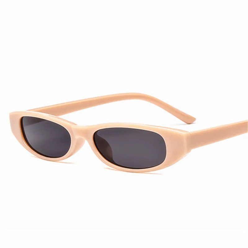 2022 Fashion Vintage Cat Eye Rectangle Sunglasses Black Red Small Frame Oval Sunglasses For Women