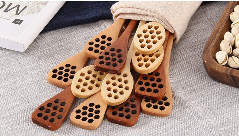 eco friendly wooden honey dipper stick spoon wholesale