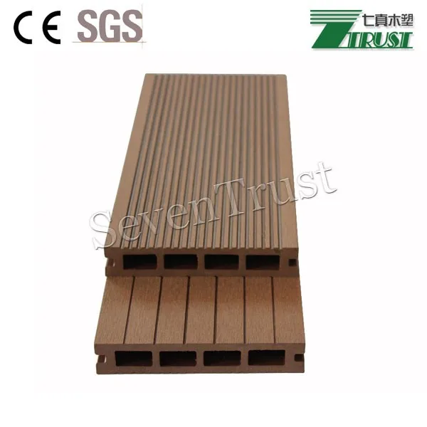 outdoor hollow deck wood plastic composite decking flooring for swimming pool