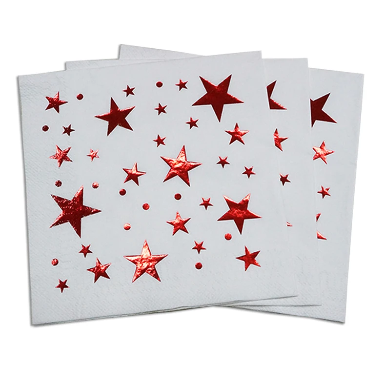 Бумажные салфетки с принтом из золотой или серебряной фольги для особых вечеринок