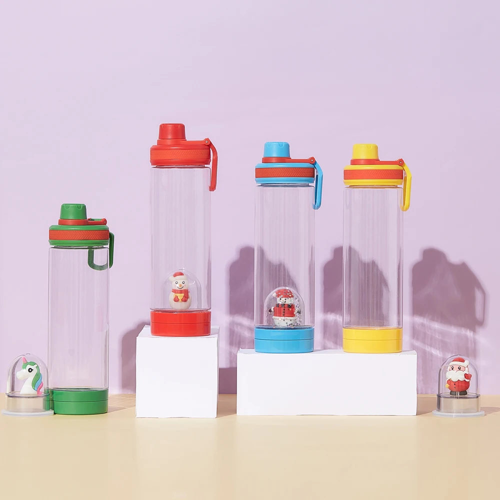 
Creative Cartoon Micro Landscape Leak Proof Outdoor Portable Students Bpa Free Sport Plastic Kid Drinking Water Bottle With Doll 