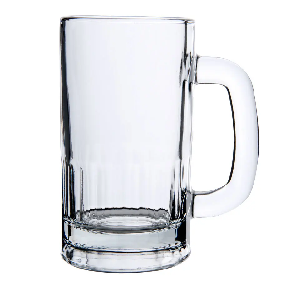
500ml Clear beer mug with handle glass beer cup for sale 