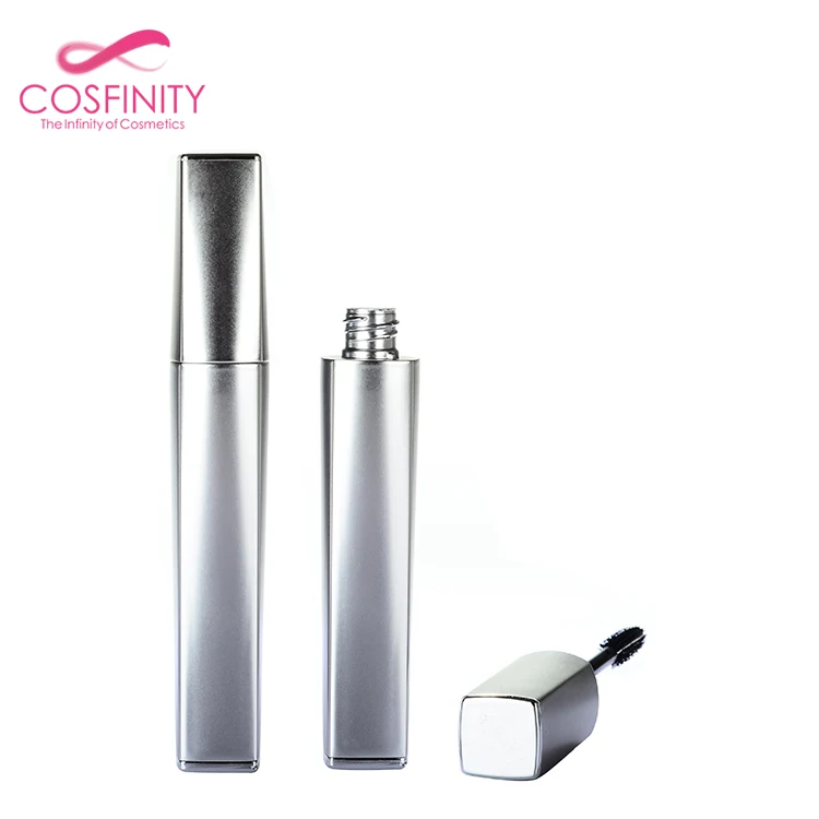 OEM&ODM wholesale eco-friendly empty mascara packaging case silver flat makeup bottles clear mascara tube
