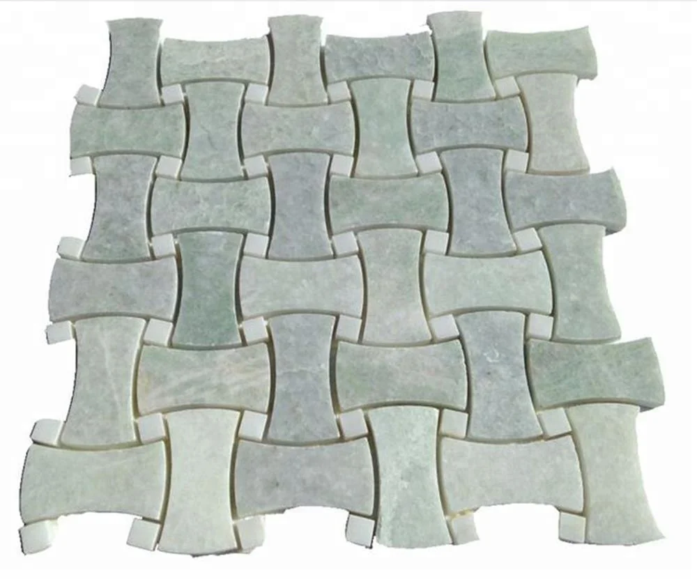 
The Best water jet marble mosaic tile ming green and white thassos lantern Calacatta Gold 
