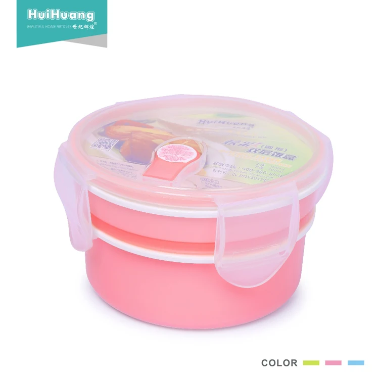 
wholesale prices for kids 2 layers portable assemble air tight food plastic container air tight container round air tight plasti 