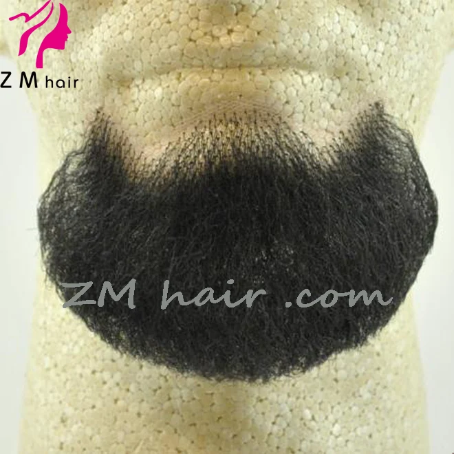 zmhair 100%  human hair natural lace black fake goatee beard whisker