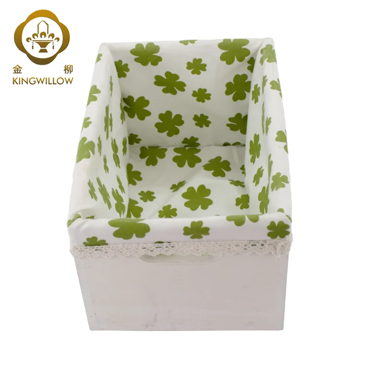 Kingwillow Wood basket gift and bamboo storage baskets, sundries storage bin with liner