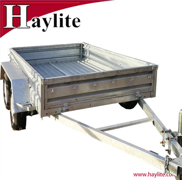 China Galvanized Axle Tipping Box Trailer For Farm Use