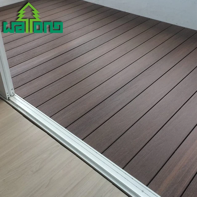 The most popular no pollution composite flooring teak color wpc decking
